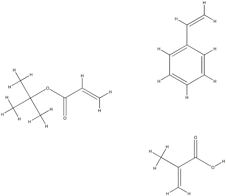 2-Propenoic acid, 2-methyl-, polymer with 1,1-dimethylethyl 2-propenoate and ethenylbenzene Struktur