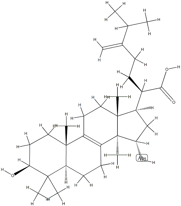 3β,15α-Dihydroxy-24-methylene-5α-lanosta-8-ene-21-oic acid Struktur