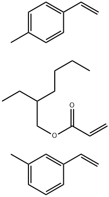 2-Propenoic acid, 2-ethylhexyl ester, polymer with 1-ethenyl-3-methylbenzene and 1-ethenyl-4-methylbenzene Struktur