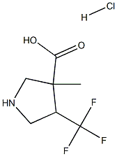 3-Methyl-4-trifluoromethyl-pyrrolidine-3-carboxylic acid hydrochloride Struktur