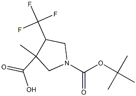 3-Methyl-4-trifluoromethyl-pyrrolidine-1,3-dicarboxylic acid 1-tert-butyl ester Struktur