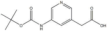 (5-tert-Butoxycarbonylamino-pyridin-3-yl)-acetic acid Struktur