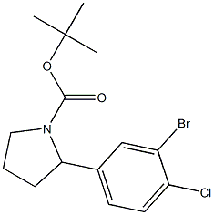 tert-butyl 2-(3-bromo-4-chlorophenyl)pyrrolidine-1-carboxylate Struktur