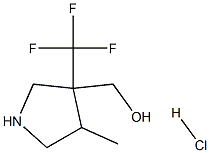 (4-Methyl-3-trifluoromethyl-pyrrolidin-3-yl)-methanol hydrochloride Struktur