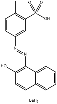 Benzenesulfonic acid, 5-[(2-hydroxy-1-naphthalenyl)azo]-2-methyl-, barium salt (2:1) Struktur