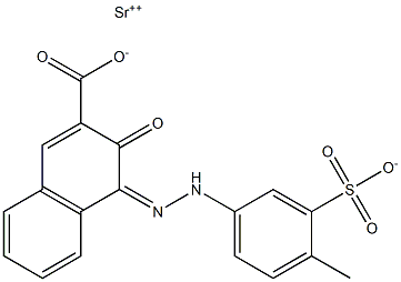 2-Naphthalenecarboxylic acid, 3-hydroxy-4-[(4-methyl-3- sulfo2-Naphthalenecarboxylic acid, 3-hydroxy-4-[(4-methyl-3-sulfophenyl)azo]-, strontium salt (1:1) phenyl)azo]-, strontium salt (1:1) Struktur