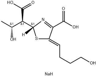 2-Thiazoleacetic acid,4-carboxy-2,5-dihydro-5-(4-hydroxybutylidene)-a-[(1R)-1-hydroxyethyl]-, disodium salt, (aS,2R,5Z)- (9CI) Struktur