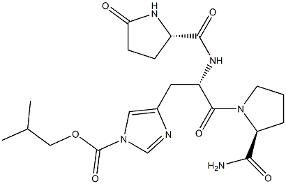 5-Oxo-L-Pro-1-[(2-methylpropoxy)carbonyl]-L-His-L-Pro-NH2 Struktur