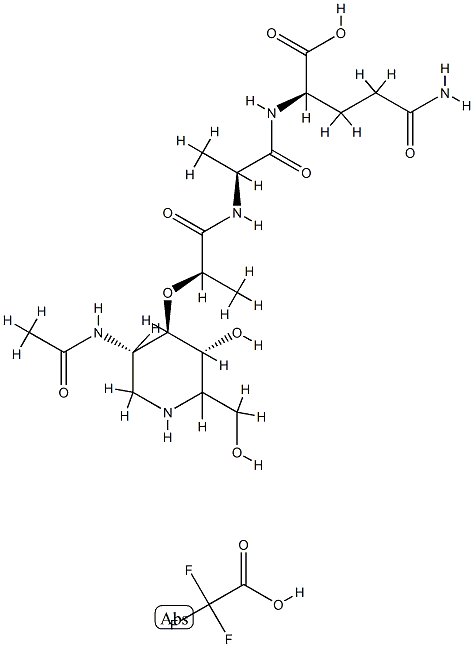 N-(2-O-(2-acetamido-1,2,3,5-tetradeoxy-1,5-iminoglucitol-3-yl)lactoyl)alanyl-isoglutamine Struktur