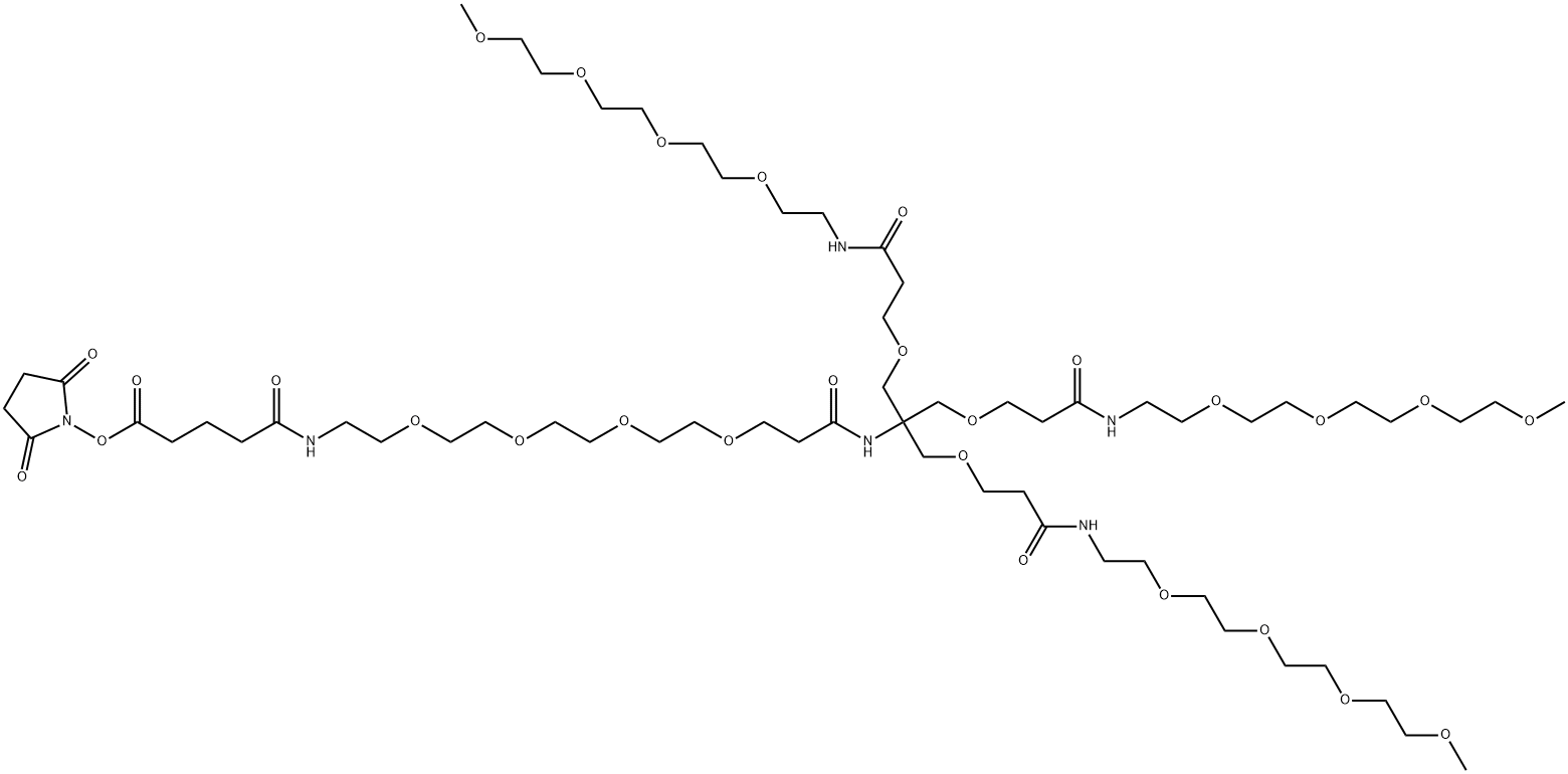 NHS-PEG4-(m-PEG4)3-ester Struktur