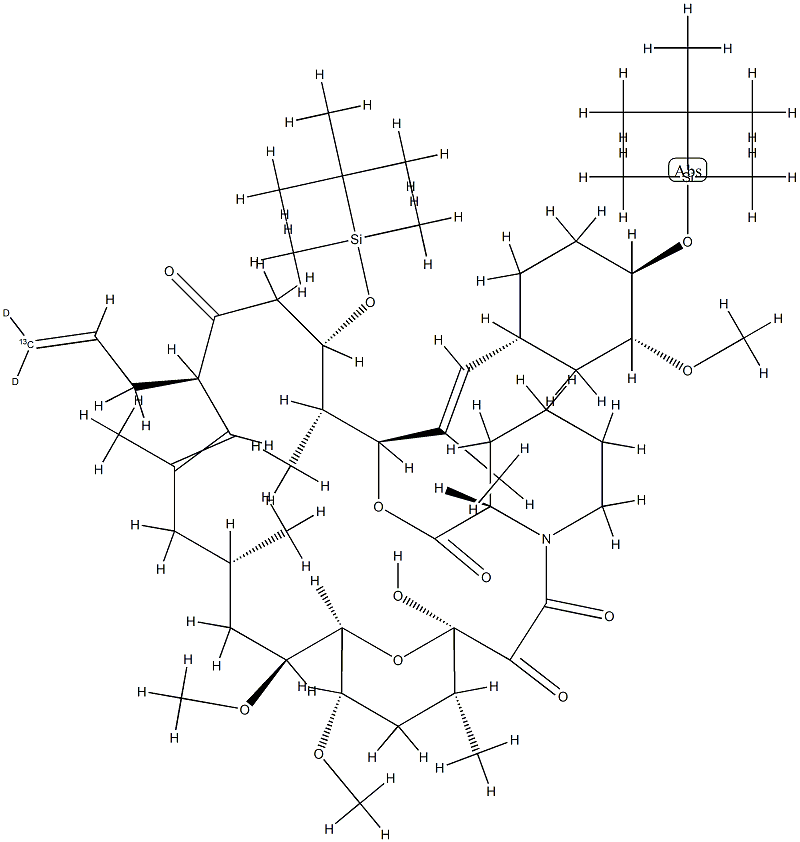 24,32-Bis-O-(tert-butyldimethylsilyl)-FK-506-13C, D2 (Major) Struktur