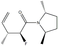 Pyrrolidine, 1-(2-fluoro-3-methyl-1-oxo-4-pentenyl)-2,5-dimethyl-, [2R-[1(2S*,3R*),2alpha,5beta]]- (9CI) Struktur