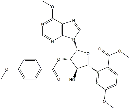 6-Methoxy-9-[2-O,5-O-bis(4-methoxybenzoyl)-β-D-arabinofuranosyl]-9H-purine Struktur