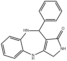 10-phenyl-3,4,9,10-tetrahydropyrrolo[3,4-b][1,5]benzodiazepin-1(2H)-one Struktur