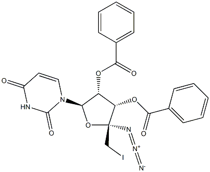 Uridine, 4'-C-azido-5'-deoxy-5'-iodo-, 2',3'-dibenzoate Struktur