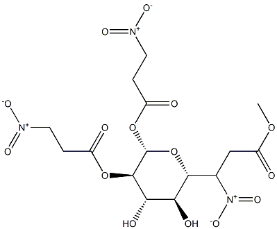 1-O,2-O,6-O-トリス(3-ニトロプロパノイル)-β-D-グルコピラノース 化學(xué)構(gòu)造式