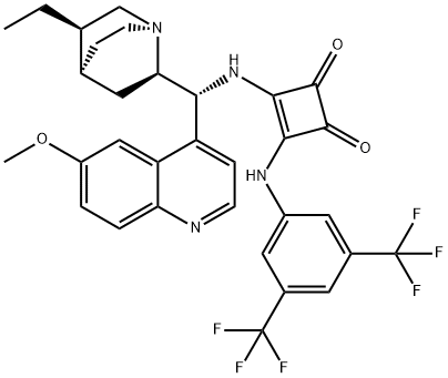 3-[[3,5-bis(trifluoroMethyl)phenyl]
aMino]-4-[9R-10,11-dihydro-6'-Methoxycinchonan-9-yl]aMino]-3-Cyclobutene-1,2-dione Struktur