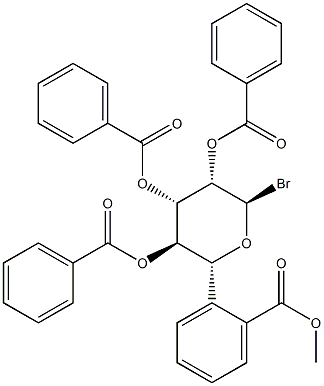 1-Bromo-2-O,3-O,4-O,6-O-tetrabenzoyl-1-deoxy-α-D-mannopyranose Struktur