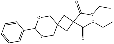 diethyl 7-phenyl-6,8-dioxaspiro[3.5]nonane-2,2-dicarboxylate Struktur