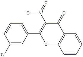 4H-1-Benzopyran-4-one,2-(3-chlorophenyl)-3-nitro-(9CI) Struktur