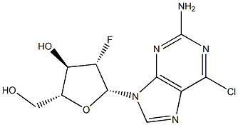 2-AMino-6-chloropurine -9-beta-D-(2'-deoxy-2'-fluoro)-arabinoriboside Struktur