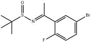 2-Propanesulfinamide, N-[1-(5-bromo-2-fluorophenyl)ethylidene]-2-methyl-, [N(E),S(S)]- Struktur