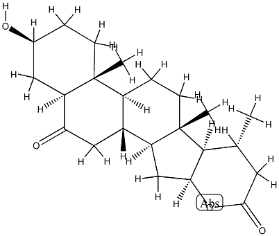 3β,16β-Dihydroxy-6-oxo-24-nor-5α-cholan-23-oic acid δ-lactone Struktur