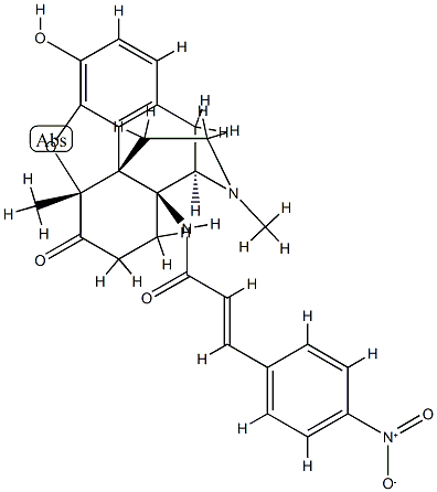 5-methyl-14-(4-nitrocinnamoylamino)-7,8-dihydromorphinone Struktur