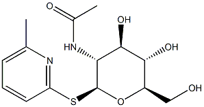 6-Methyl-2-pyridinyl 2-(acetylamino)-2-deoxy-1-thio-beta-D-glucopyranoside  Struktur