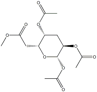 3-Deoxy-β-D-xylo-hexopyranose tetraacetate Struktur