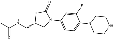 (S)-N-((3-(3-Fluoro-4-piperazin-1-ylphenyl)-2-oxooxazolidin-5-yl)Methyl)-acetaMide Struktur