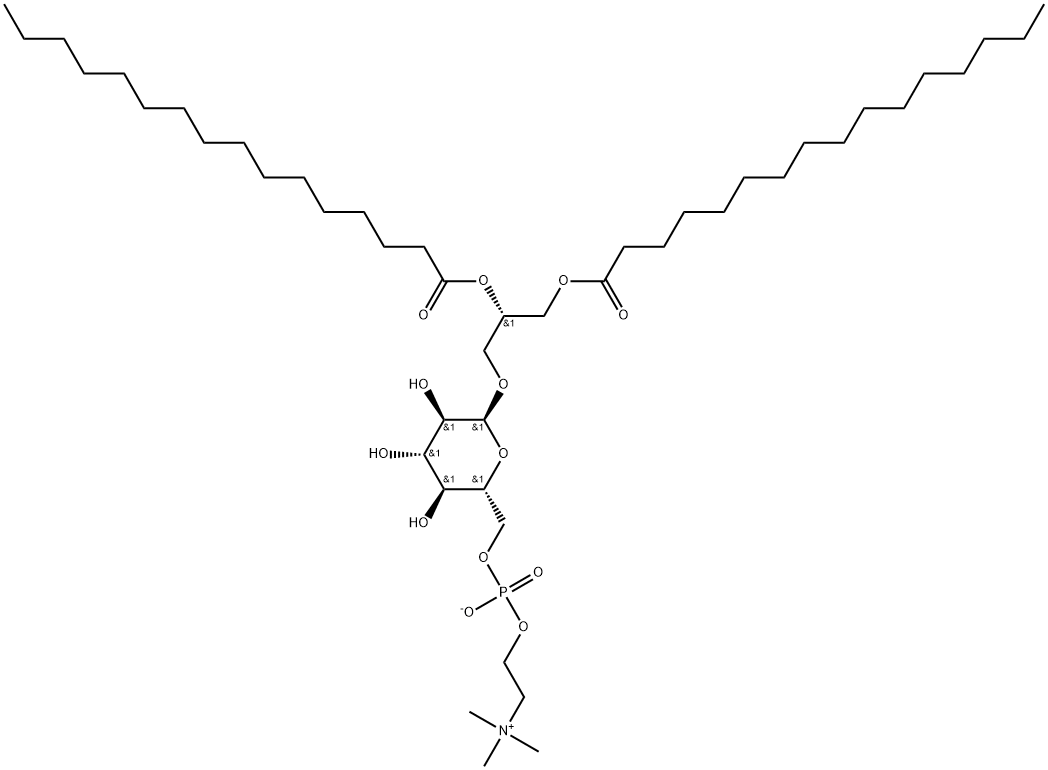 alpha-D-Glucopyranoside, 2,3-bis((1-oxohexadecyl)oxy)propyl, 6-(2-(tri methylammonio)ethyl hydrogenphosphate), inner salt, (S)- Struktur