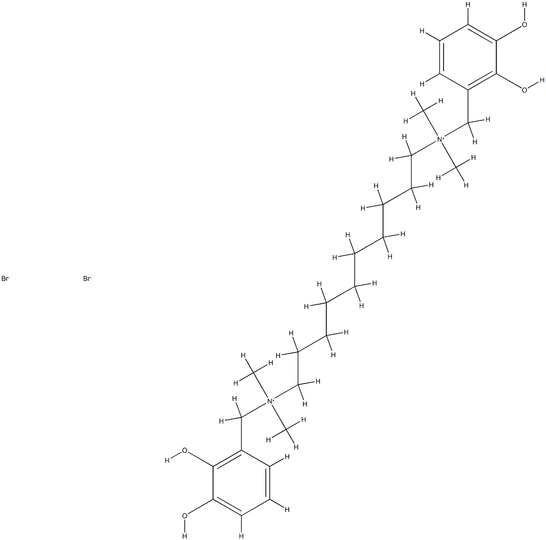 N,N'-(2,3-dihydroxy-benzyl)-N,N,N',N'-tetramethyl-1,10-decanediamine Struktur