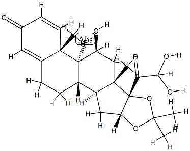 (11β,16α)-9-Fluoro-11,21,21-trihydroxy-16,17-[(1-Methylethylidene)bis(oxy)]
pregna-1,4-diene-3,20-dione Struktur