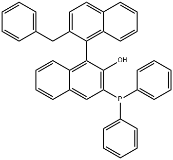 2’-Benzyl-2-hydroxy-3-(diphenylphosphino)-[1,1’-binaphthalene] Struktur