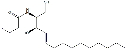 (2S,3R,4E)-2-Butyrylamino-4-tetradecene-1,3-diol Struktur