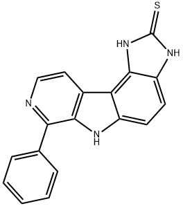 Pyrido[4,3:4,5]pyrrolo[3,2-e]benzimidazole-2(1H)-thione,  3,6-dihydro-7-phenyl- Struktur