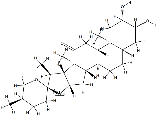 (25R)-2β,3β-Dihydroxy-5β-spirostan-12-one Struktur