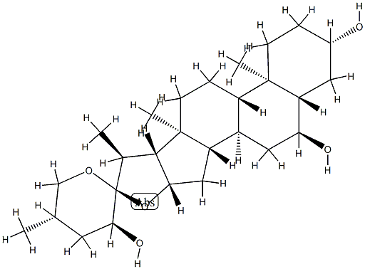 (23S,25S)-5α-Spirostane-3β,6α,23-triol Struktur