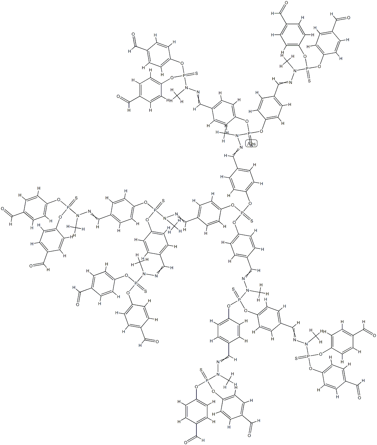 THIOPHOSPHORYL-PMMH-12 DENDRIMER, GENERATION 2.5 Struktur