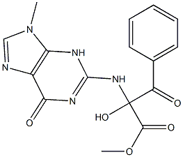 Phenylalanine,  N-(6,9-dihydro-9-methyl-6-oxo-1H-purin-2-yl)--alpha--hydroxy--bta--oxo-,  methyl  ester Struktur