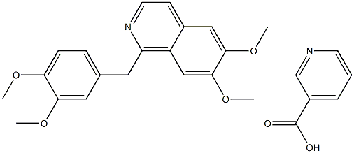 nicotinic acid, compound with 1-[(3,4-dimethoxyphenyl)methyl]-6,7-dimethoxyisoquinoline (1:1)  Struktur