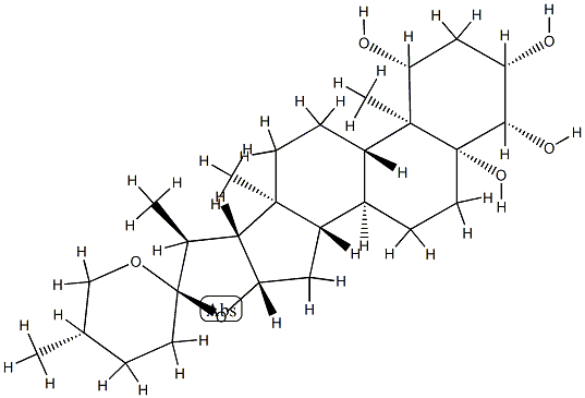 (25S)-5β-Spirostane-1β,3β,4β,5-tetrol Struktur