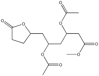 Tetrahydro-β,δ-di(acetyloxy)-5-oxo-2-furanhexanoic acid methyl ester Struktur