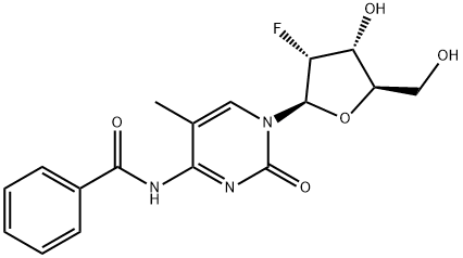 2'-Deoxy-2'-fluoro-N4-benzoyl-5-methylcytidine Struktur