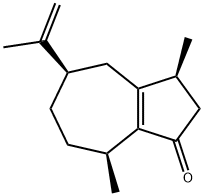 3,4,5,6,7,8-Hexahydro-3α,8α-dimethyl-5α-(1-methylethenyl)azulene-1(2H)-one Struktur