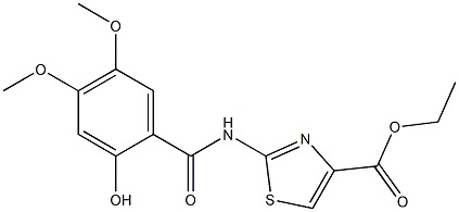 AcotiaMide Related CoMpound (Ethyl 2-[(2-hydroxy-4,5-diMethoxybenzoyl)aMino]-4-Thiazolecarboxylate) Structure