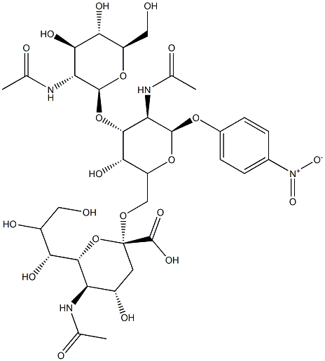 GlcNAc beta(1-3)[Neu5Ac alpha(2-6)]GalNAc-alpha-pNP Struktur