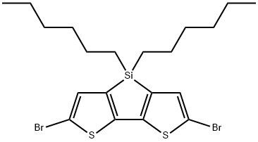 2,6-Dibromo-4,4-dihexyl-4H-silolo[3,2-b:4,5-b']dithiophene Structure