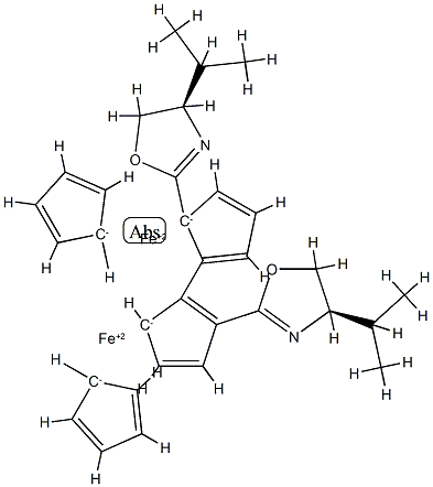 (S,S'')-2,2''-Bis[(S)-4-isopropyloxazolin-2-yl]-1,1''-biferrocene Struktur